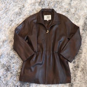 LNR rich brown vintage leather jacket SzM